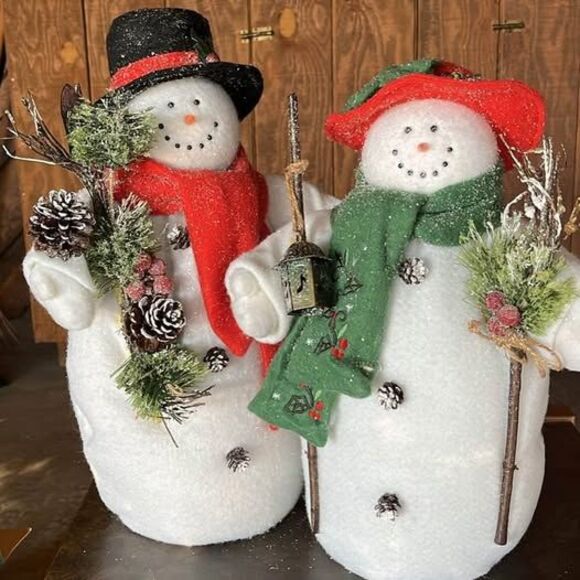 Vintage Style Decorative Snow People - Picture 1 of 5